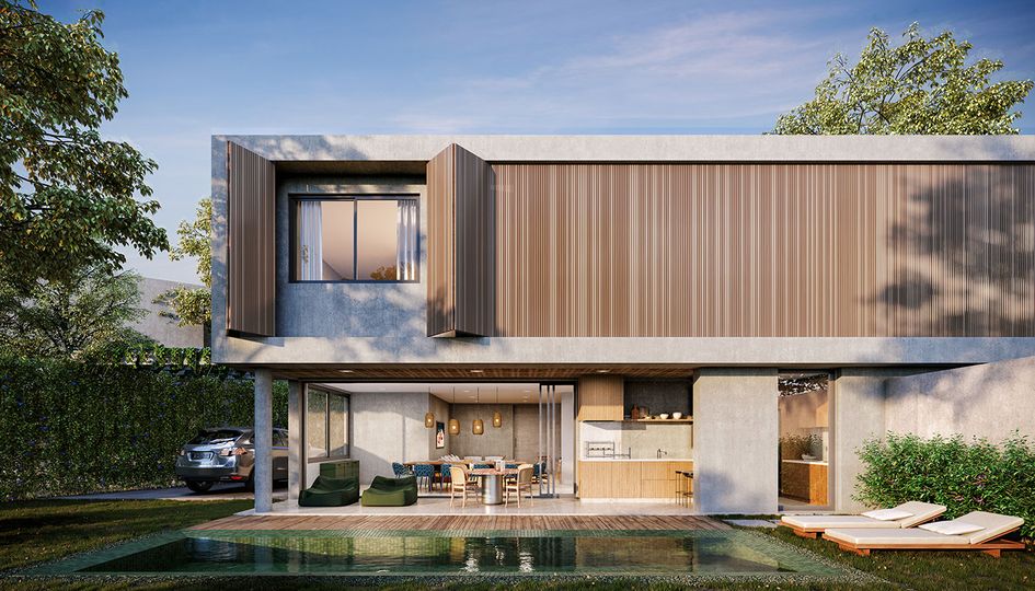 Concepção artística da Área Gourmet & Piscina Privativa.